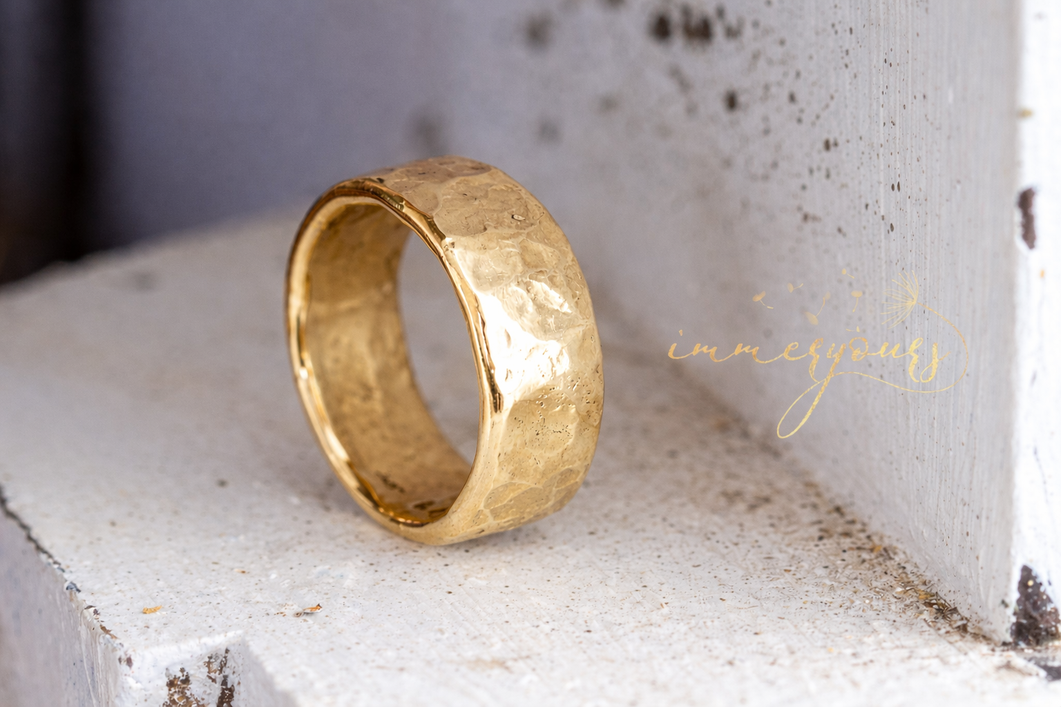 Immeryours Band - Extra Wide Memorial Ring band with Ashes