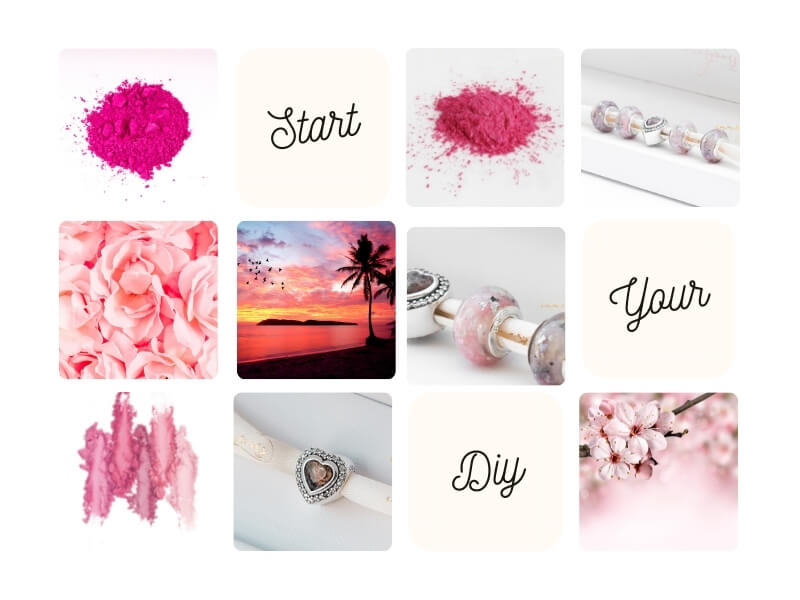 DIY KIT Shades of Pink Charm Set