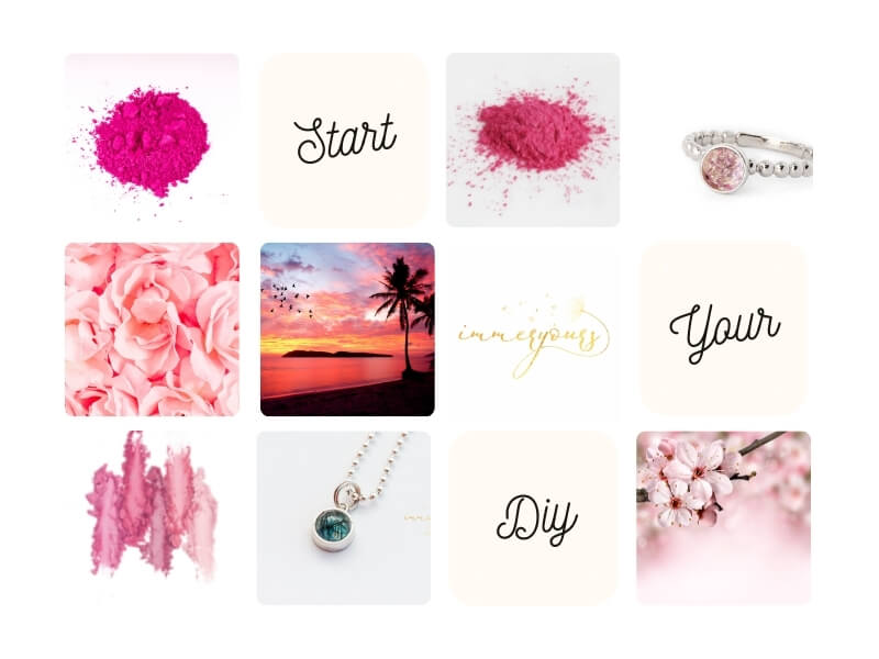 DIY KIT Shades of Pink Ring Pendant Set