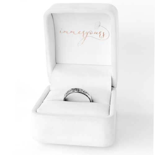 Ash infused memorial sterling silver band