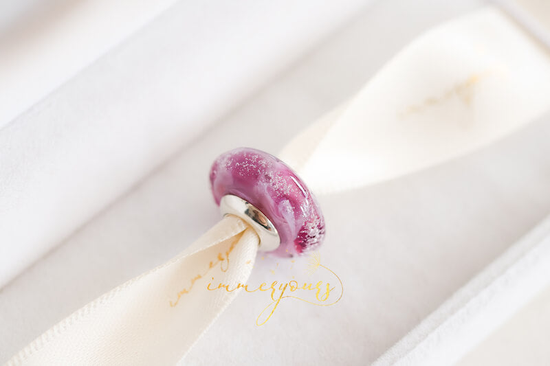 Pink-Purple-Glass-Charm-Cremains