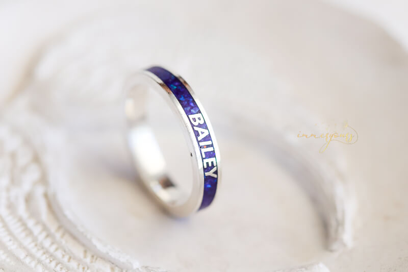 Silver keepsake ring with Name
