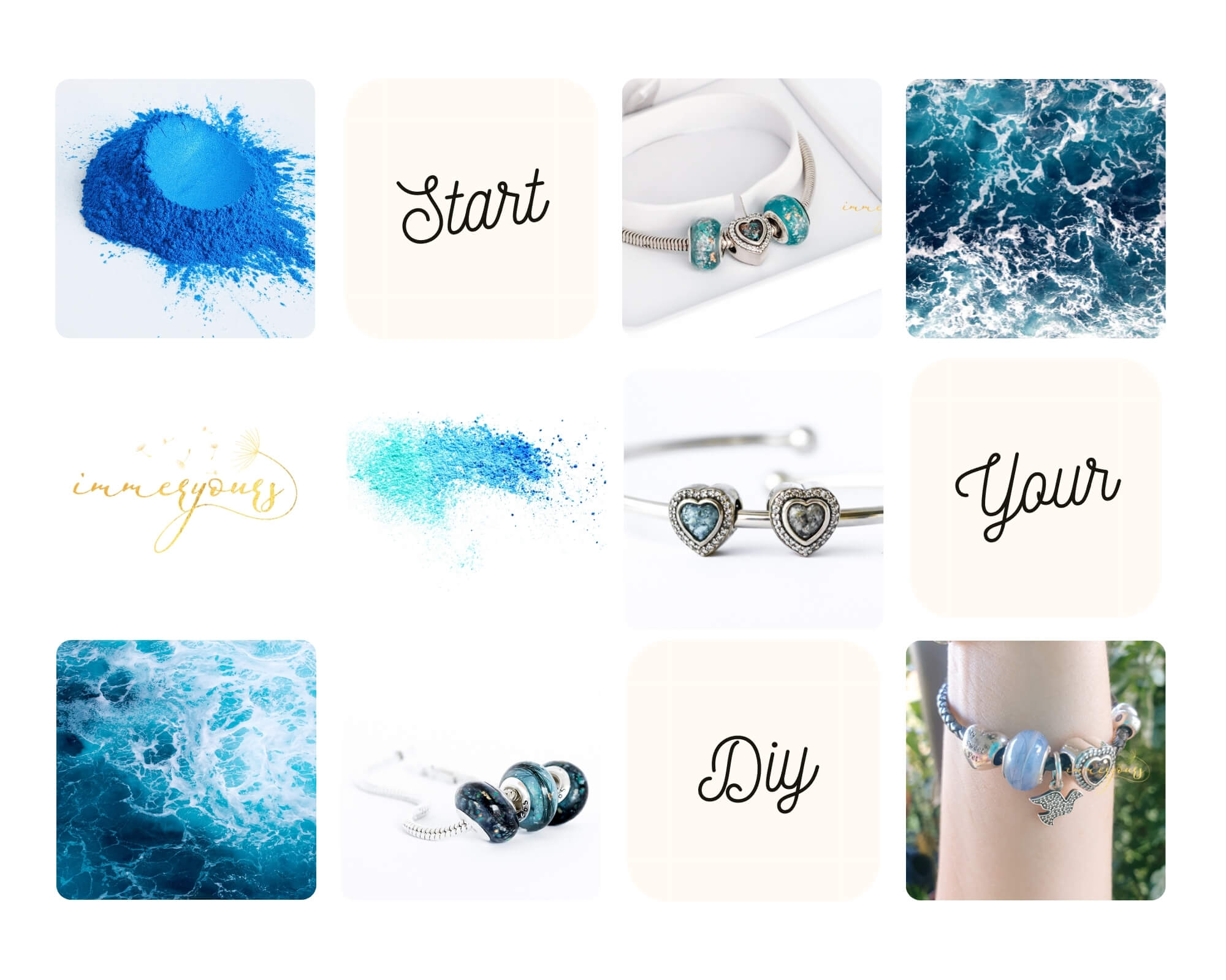 Shades of Blue Charm Set