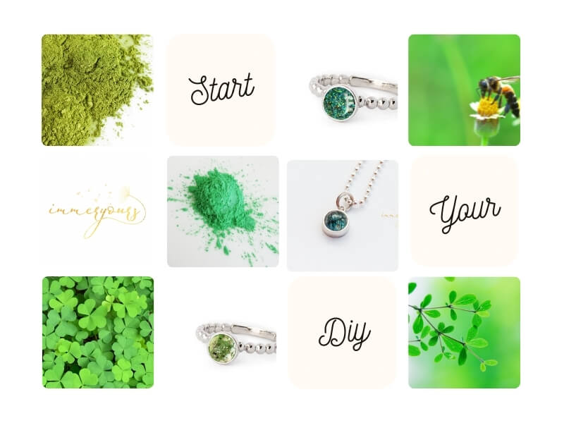 Shades of Green Ring Pendant Set