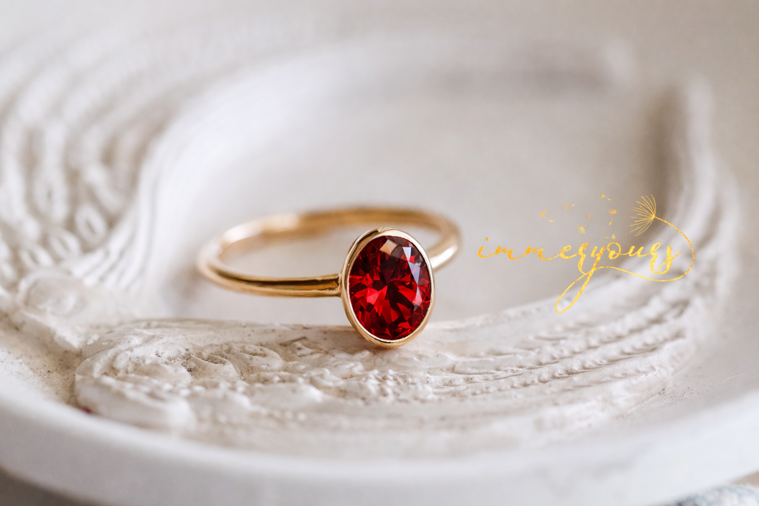 Ellidy- Gemstone Memorial Keepsake Ring - Oval