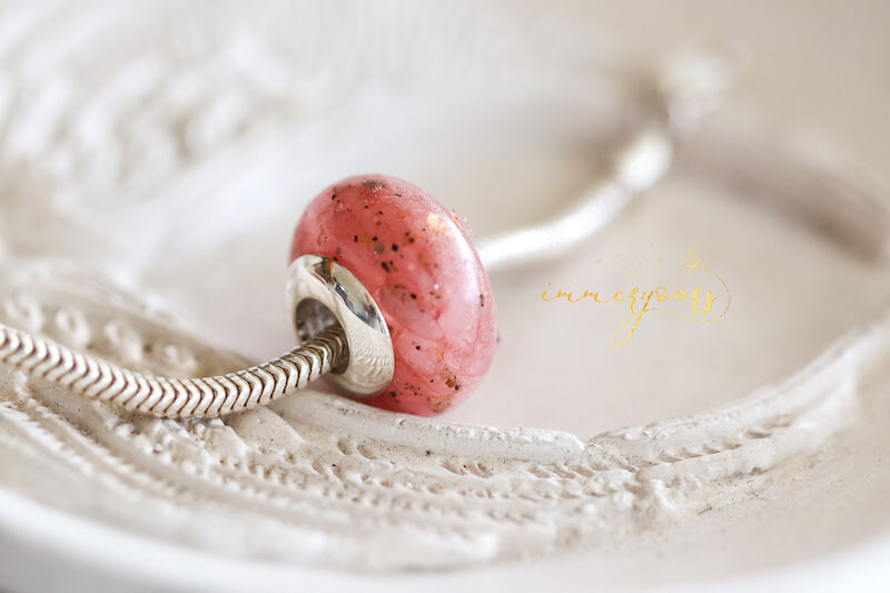 Rose-Quartz-Cremation-Ashes Charm–Personalised-Keepsake