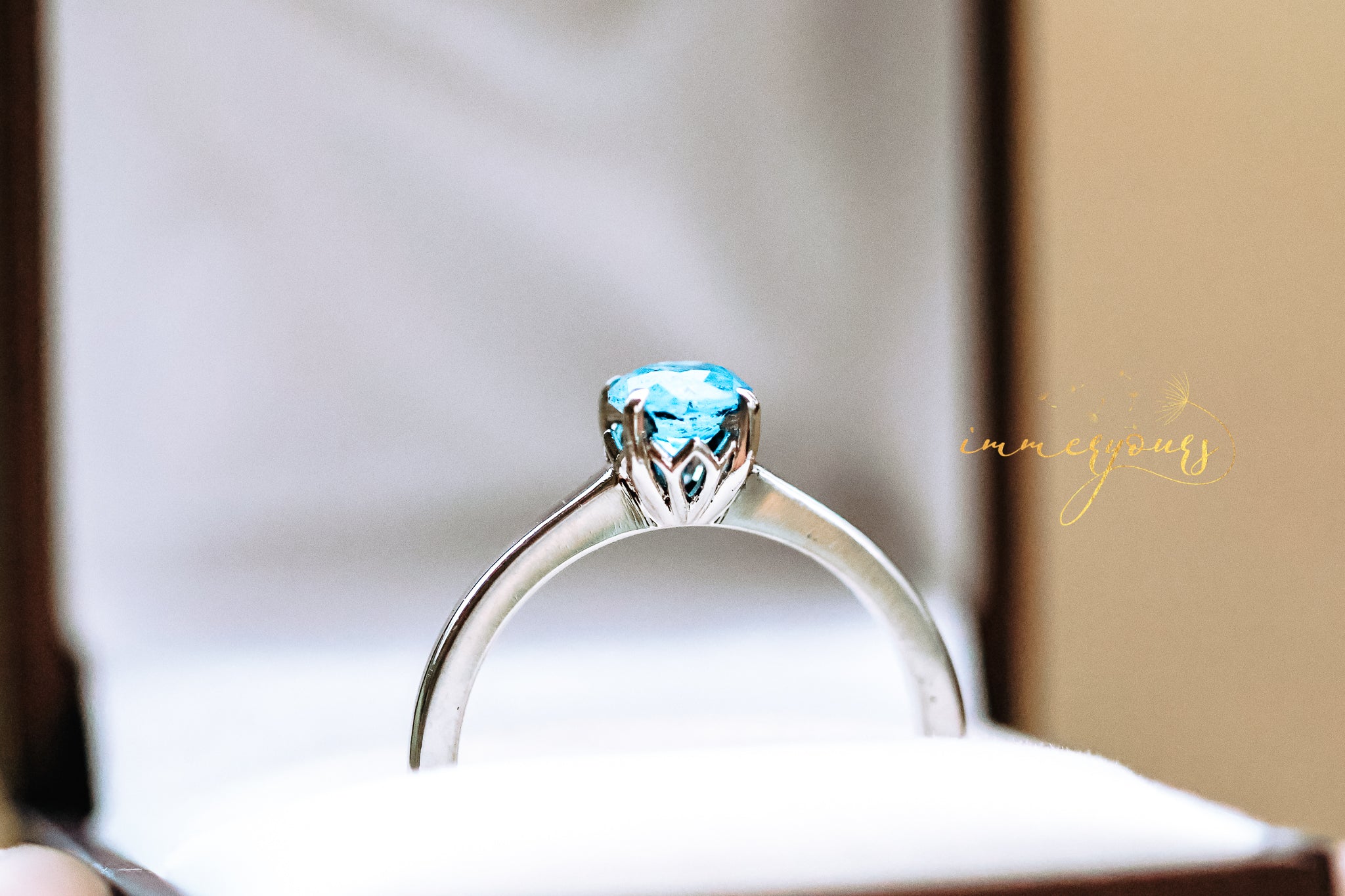 Solitaire Ring - Keepsake Ring with Ash-Infused Glass Gem