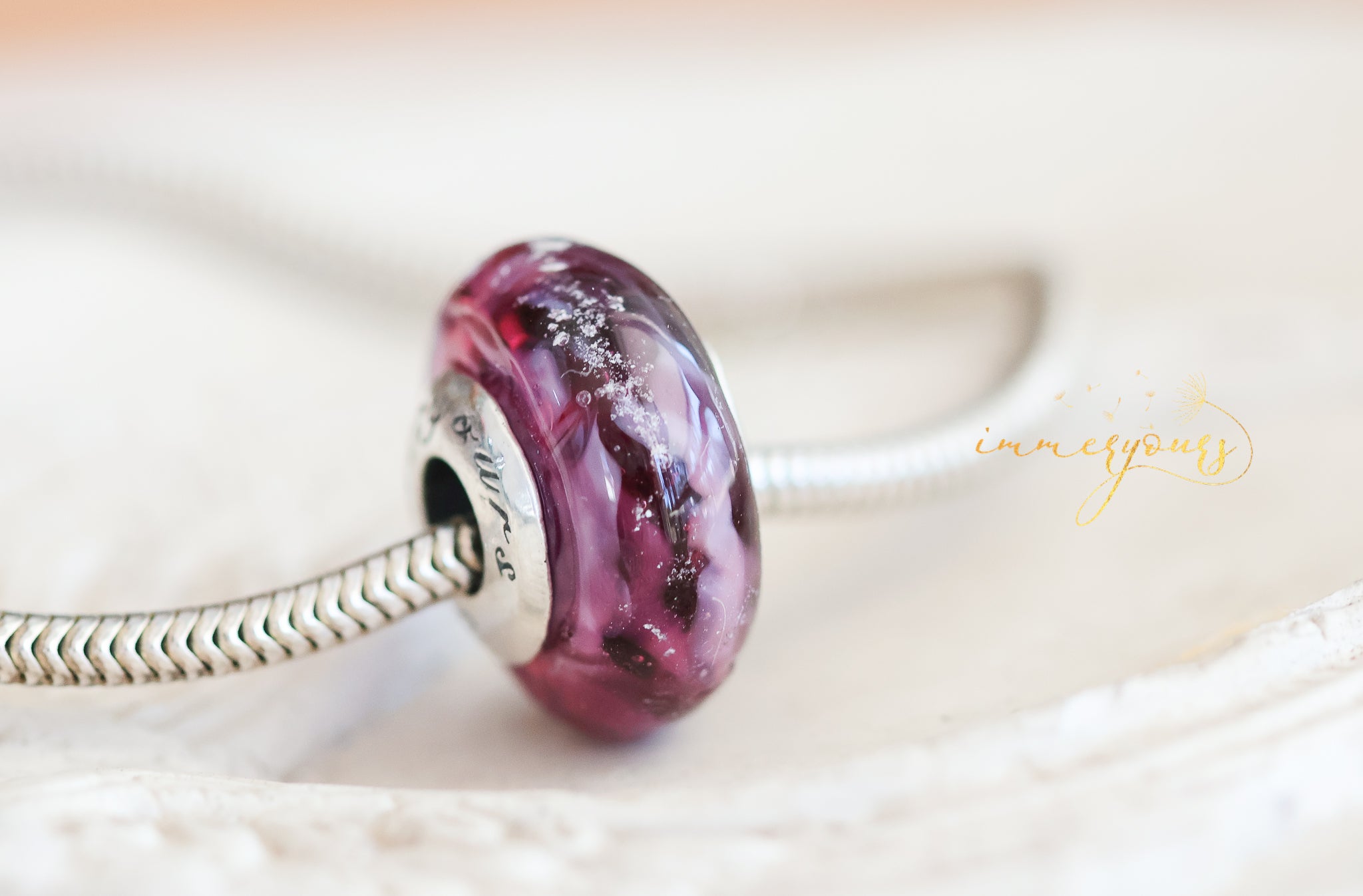 Memento - Lavender Jade Glass Charm